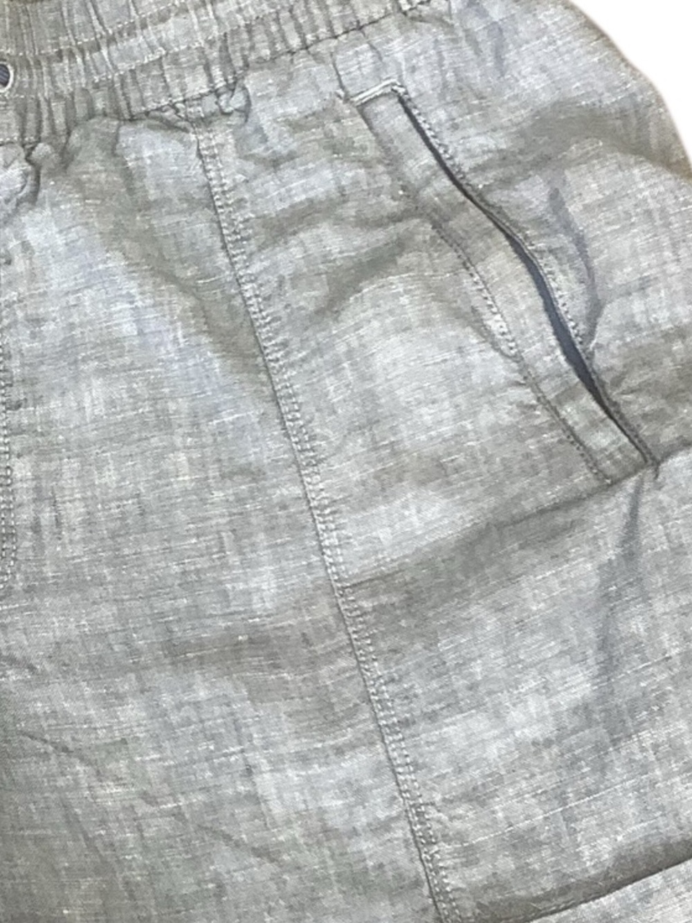 Athleta Cabo Linen Shorts Blue Slub 100% Linen Pull-On Elastic Waist Size 12 - Picture 5 of 11